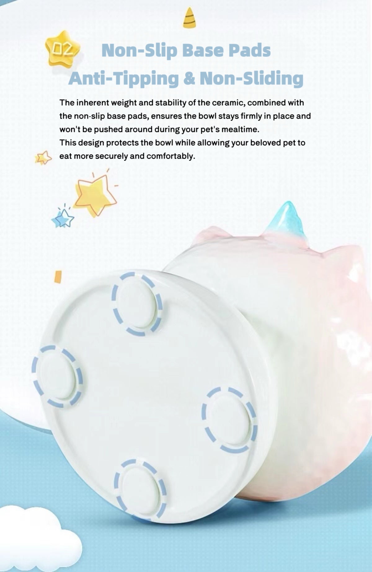 Hocc 彩虹独角兽陶瓷宠物碗