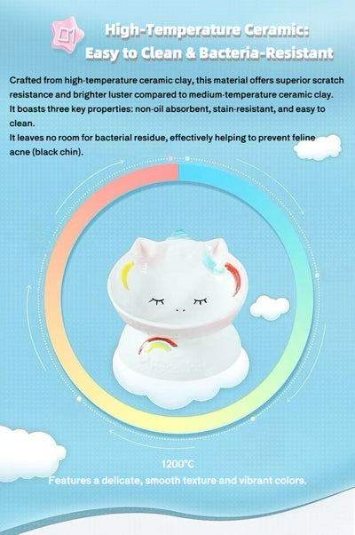 Hocc 彩虹独角兽陶瓷宠物碗