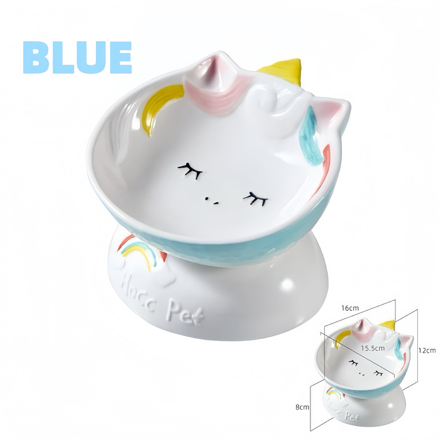 Hocc 彩虹独角兽陶瓷宠物碗