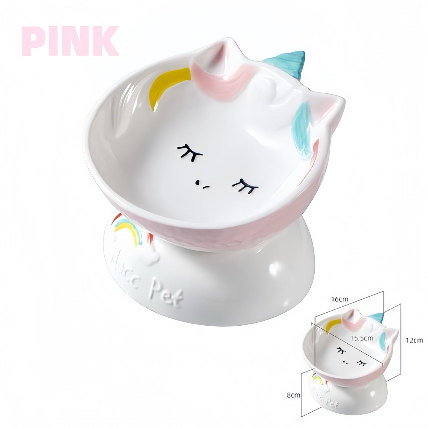 Hocc 彩虹独角兽陶瓷宠物碗