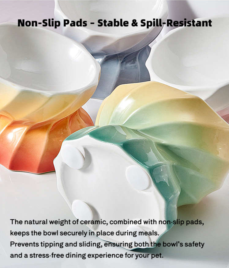 Macaron Gradient Ceramic Pet Bowl