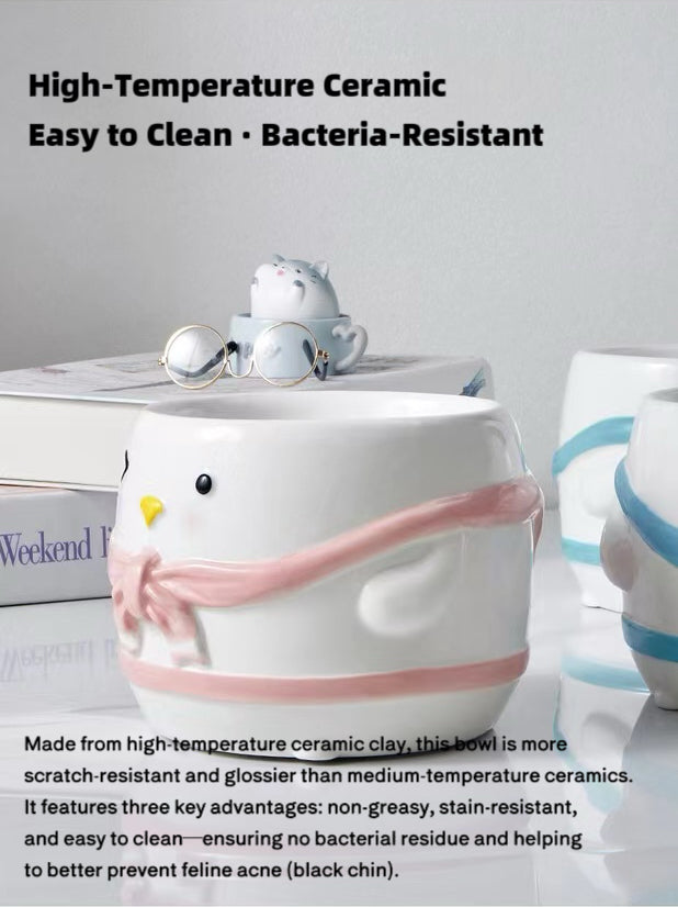 Penguin Cape Ceramic Pet Bowl