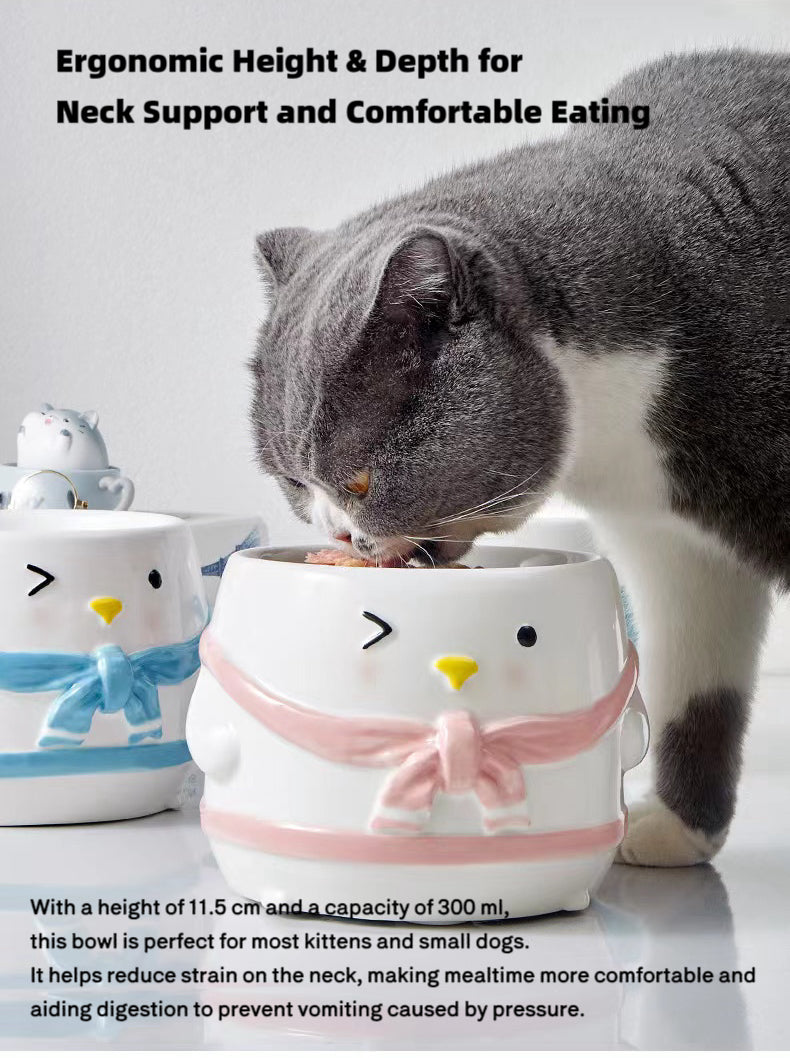 Penguin Cape Ceramic Pet Bowl