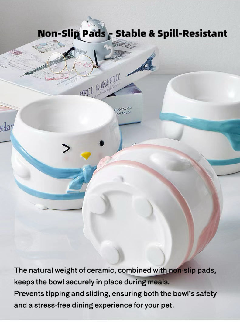 Penguin Cape Ceramic Pet Bowl