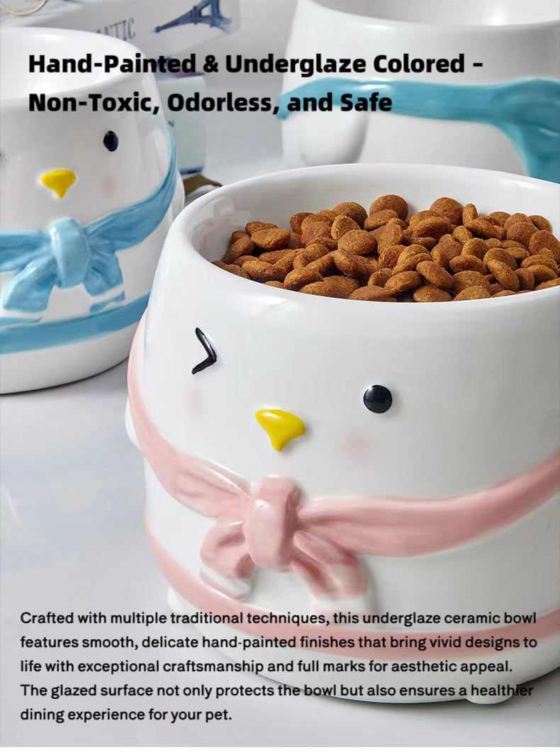 Penguin Cape Ceramic Pet Bowl