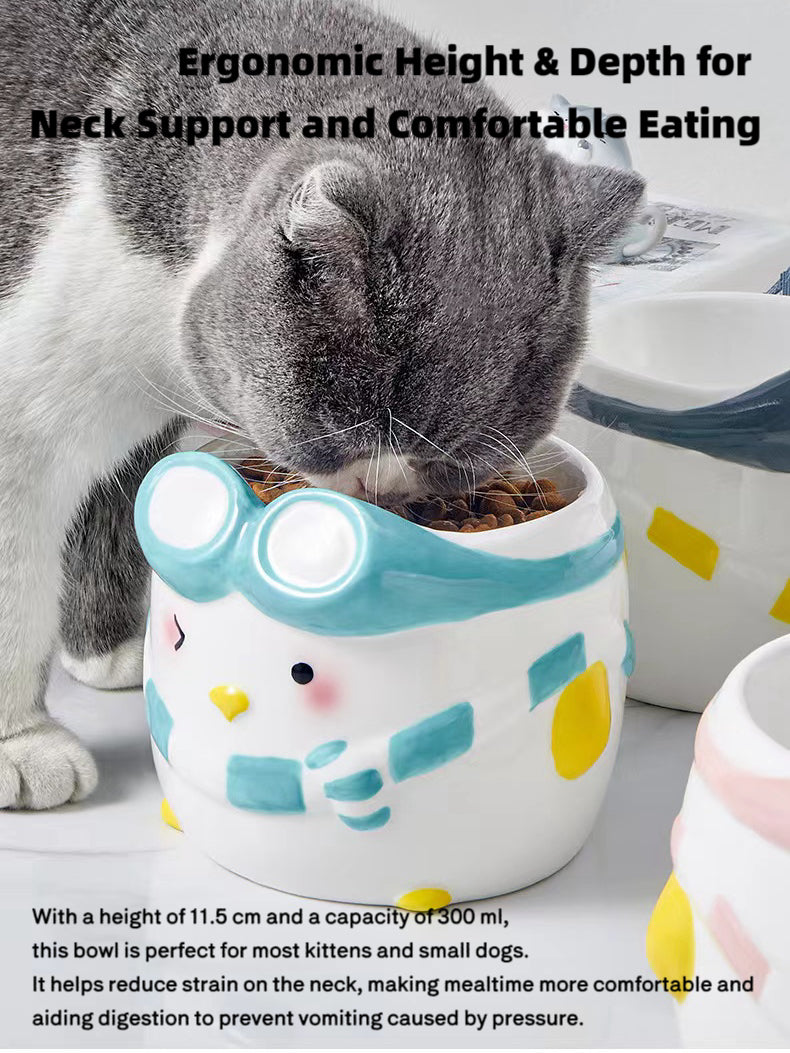 Penguin Ski Ceramic Pet Bowl