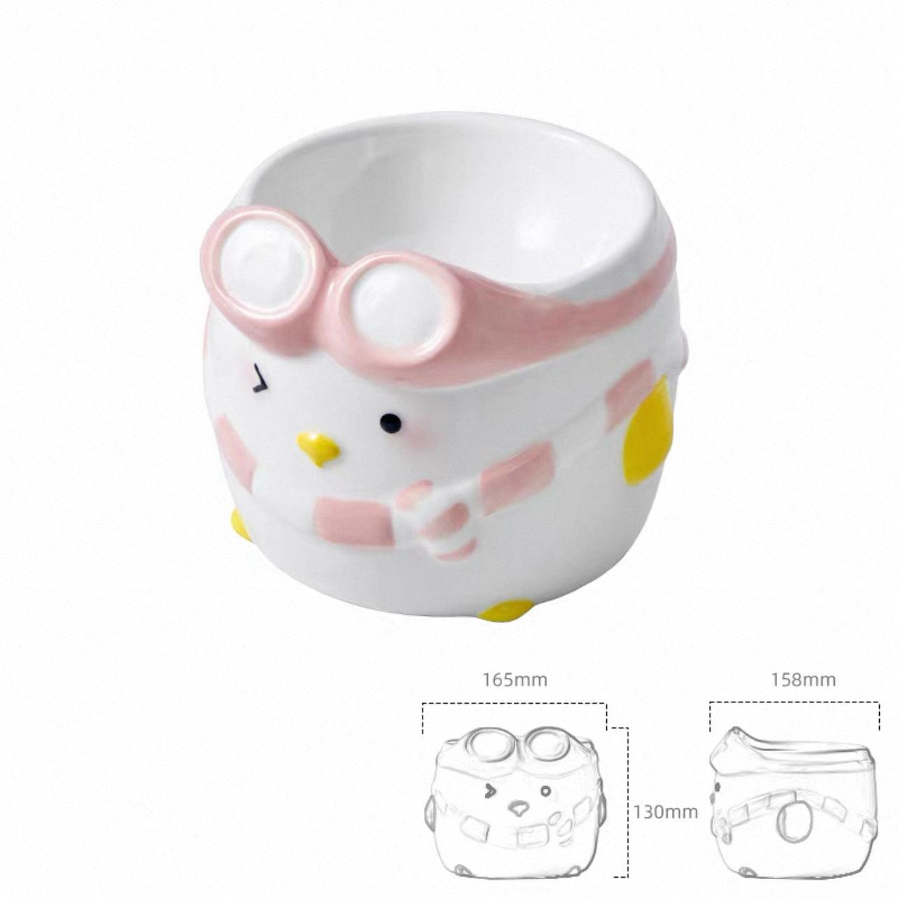 Penguin Ski Ceramic Pet Bowl