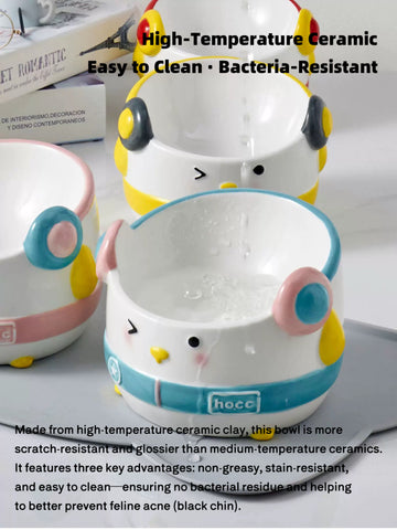 HOCC Hip-Hop Penguin ceramic pet bowl product detail
