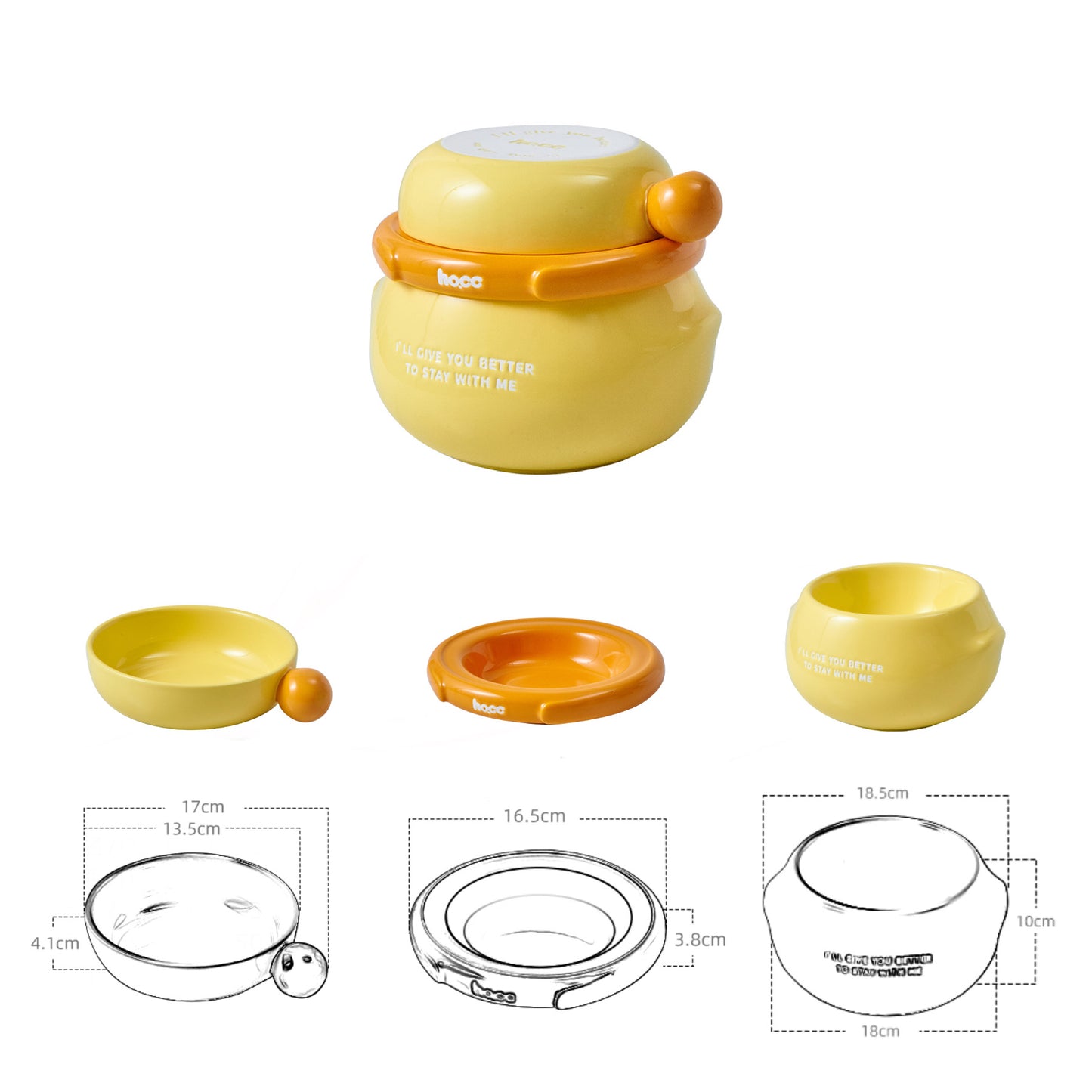 3-in-1 Ceramic Pet Bowl Set
