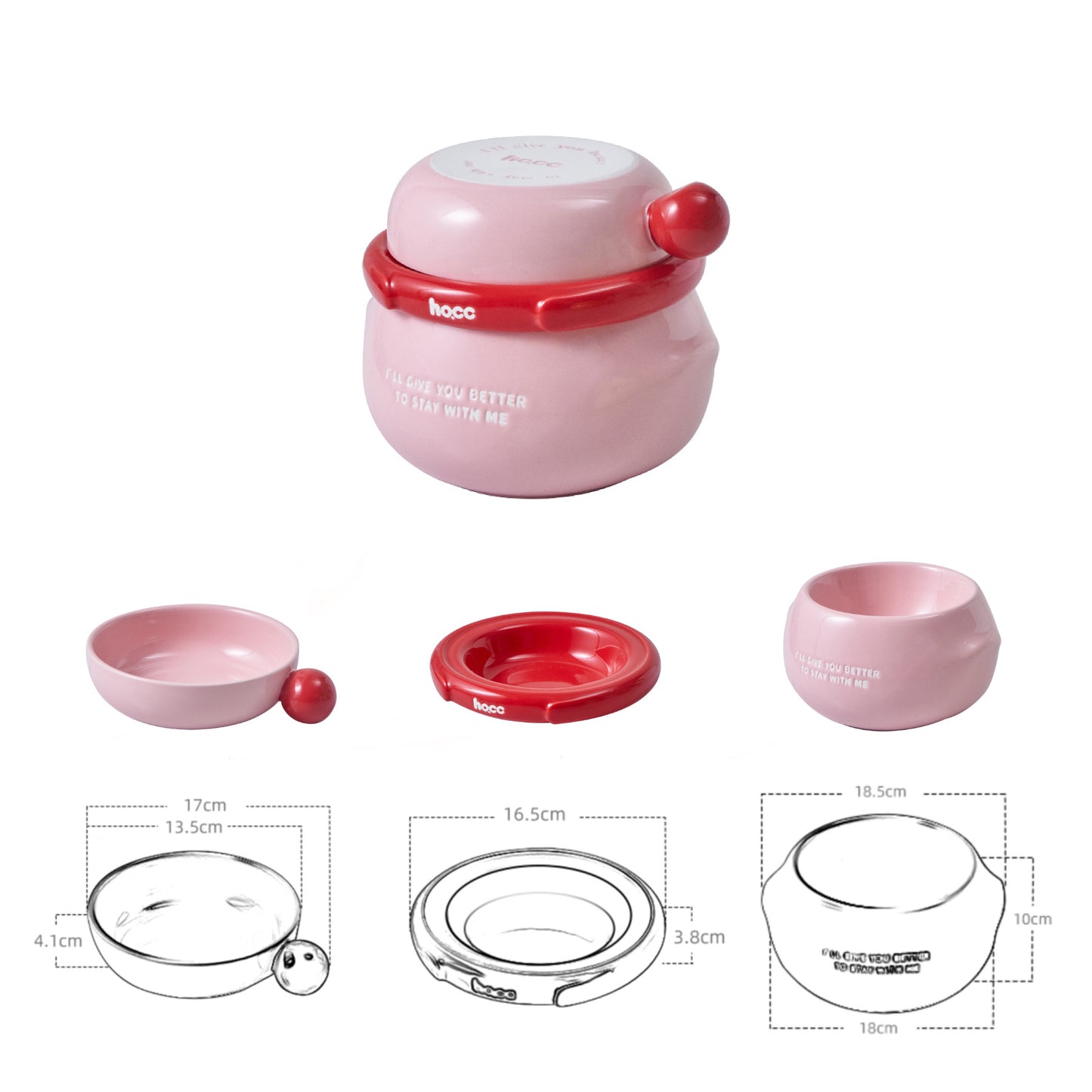3-in-1 Ceramic Pet Bowl Set