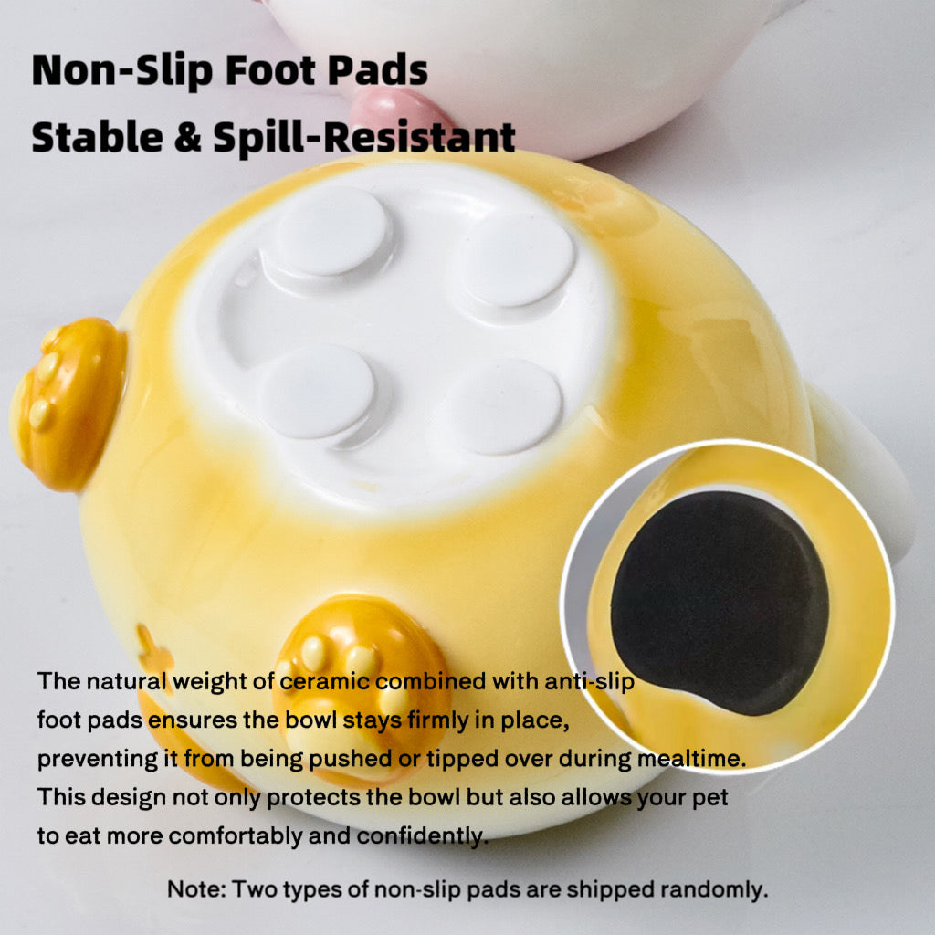 Curvy Cat Butt Ceramic Pet Bowl