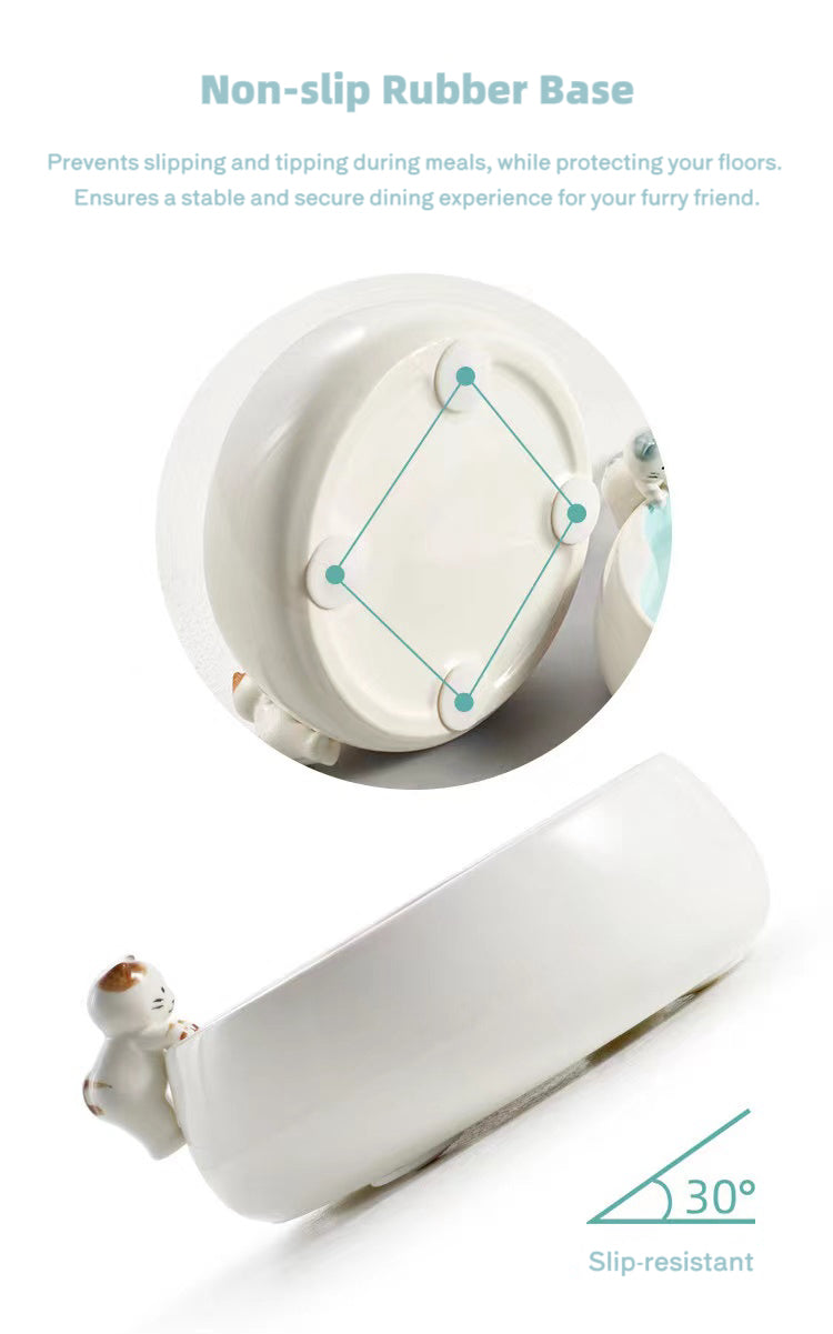 Cat & Sakura Ceramic Pet Bowl