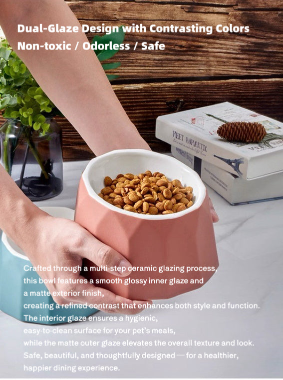 Volcano Dual-Tone Ceramic Pet Bowl