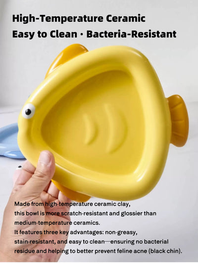 Colorful Ceramic Fish-Shaped Pet Plates