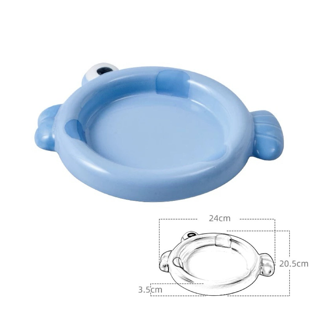 Colorful Ceramic Fish-Shaped Pet Plates