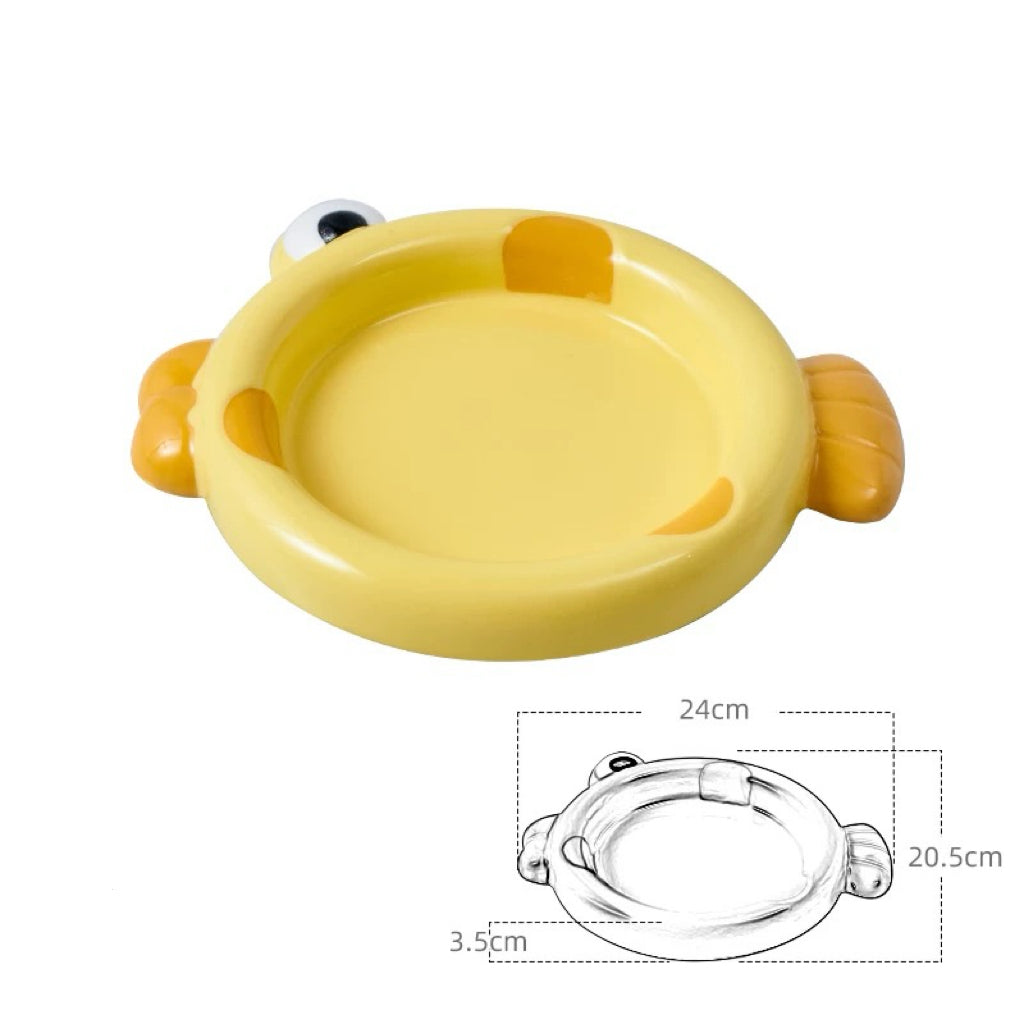 Colorful Ceramic Fish-Shaped Pet Plates