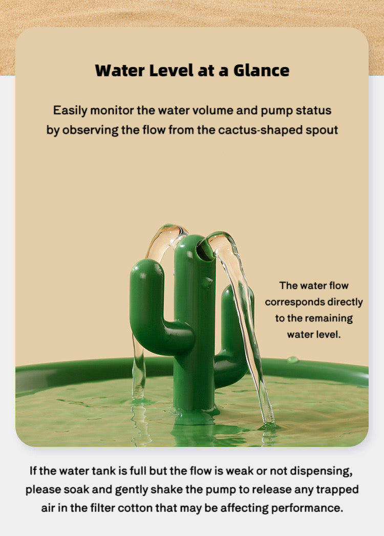 Vetericyn Cactus Pet Automatic Water Fountain