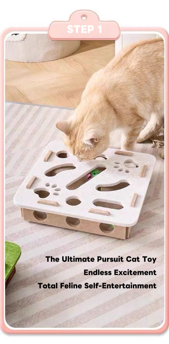 Retro Felt Play Station: The Smart Cat Challenge
