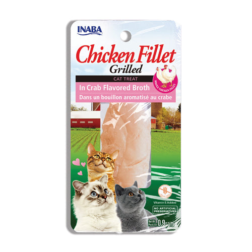 INABA Inaba CAT GRILLED FILLETS (Chicken in Crab Broth) 6 Pack (6 Fillets) official product image