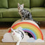 Rainbow Cat Scratcher Cardboard 2-in-1 Multifunctional Cat Scratcher Lounge Bed Cat Scratching Pad for Indoor Cats as Furniture Protector Cat Training Toy
