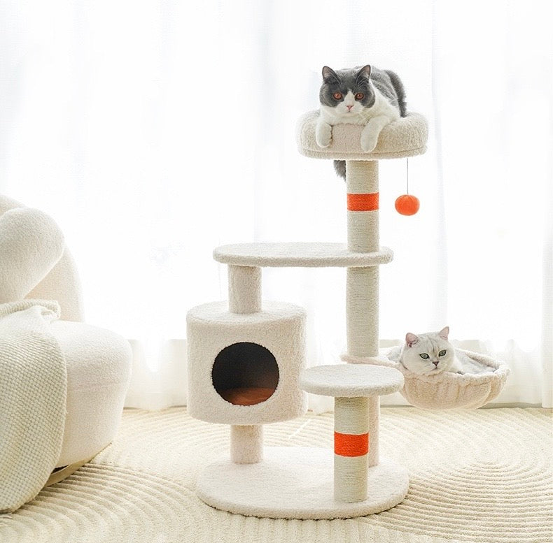 ZEZE White Cream Style Cat Tree