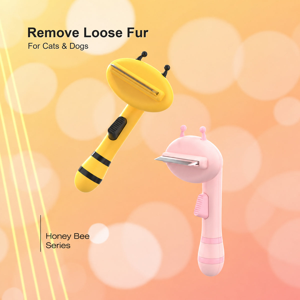 Aiwo bee-shaped deshedding brush for cats and dogs