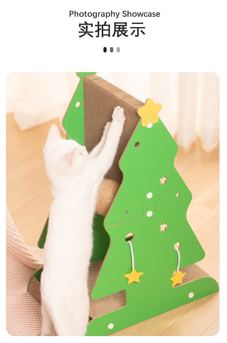 Cat Scratcher Kitten Scratching Post, Xmas Tree Pet Toy with Balls Climbing Frame, Cat Scratching Post for Adults Large Cats
