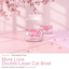 Pawoof double-layer glass cat bowl set with two pink bowls
