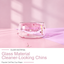 Pawoof pink glass cat bowl material detail