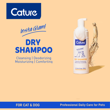 CATURE - Purelab Pet Dry Wash Shampoo 150ml | source media 32960175636642 | content-safe square revision | TEXT_LAYOUT_REBUILD | v2-20260920