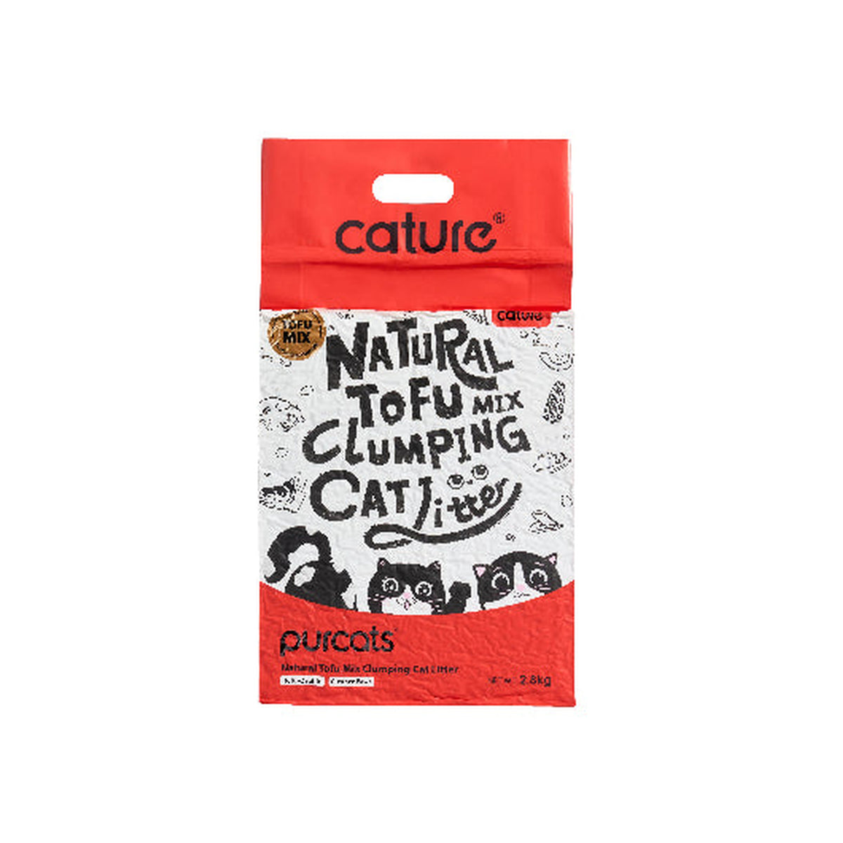 CATURE tofu and zeolite clumping cat litter, 2.8 kg one-bag package on a white background [Gallery: 2.8KG (1 Bag)]