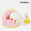 VETRESKA Fruity Kitty Kove Litter Box - Grapefruit design SKU hero with matching scoop set [Gallery: Grapefruit]