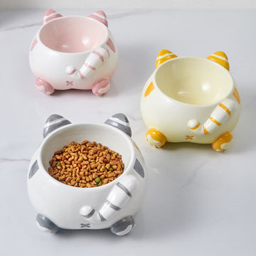 Curvy Cat Butt Ceramic Pet Bowl product image 1