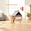 Deku cardboard cat house with a large entrance for indoor cats