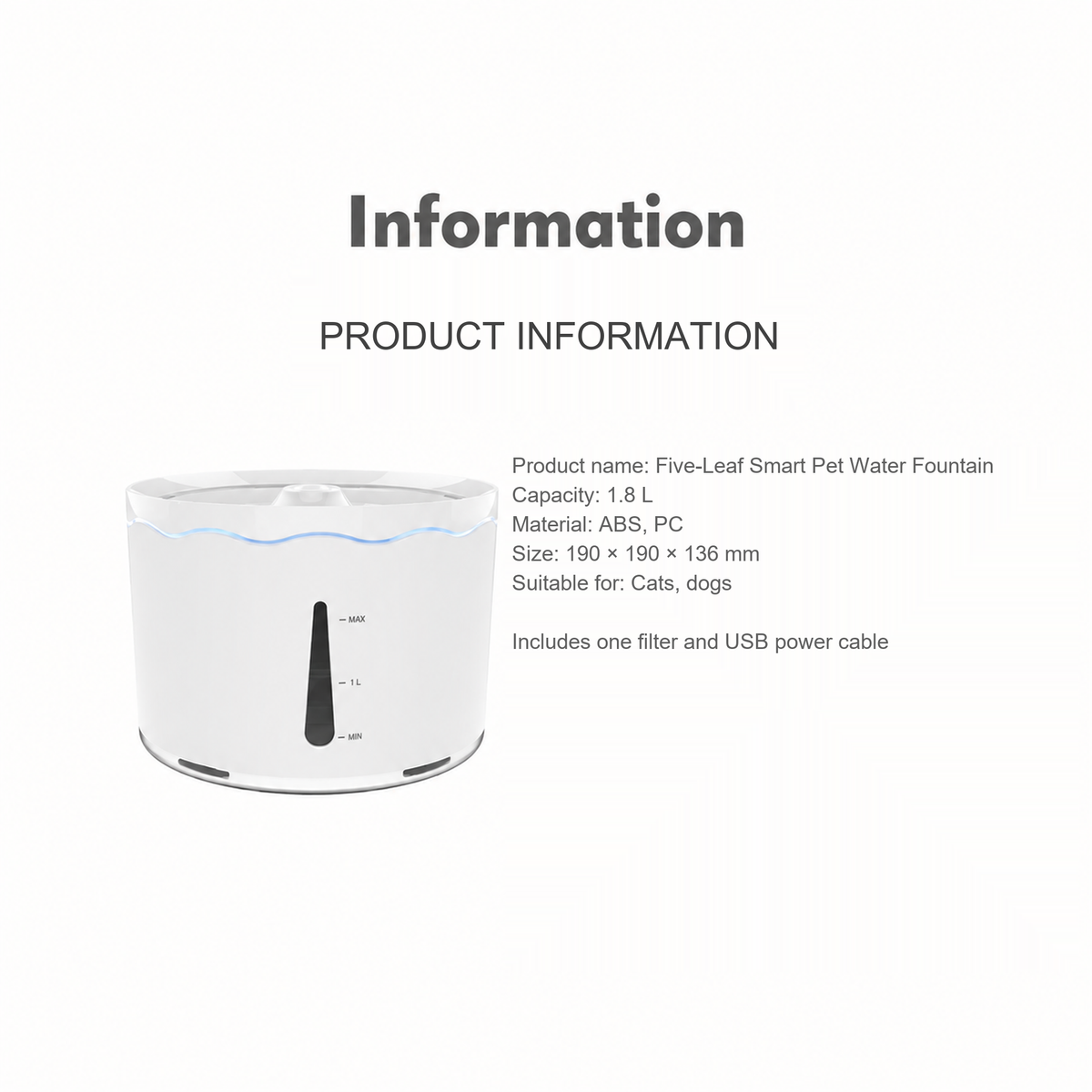 English translated detail module | Module 14 | AIWO Five-Leaf Smart Pet Water Fountain