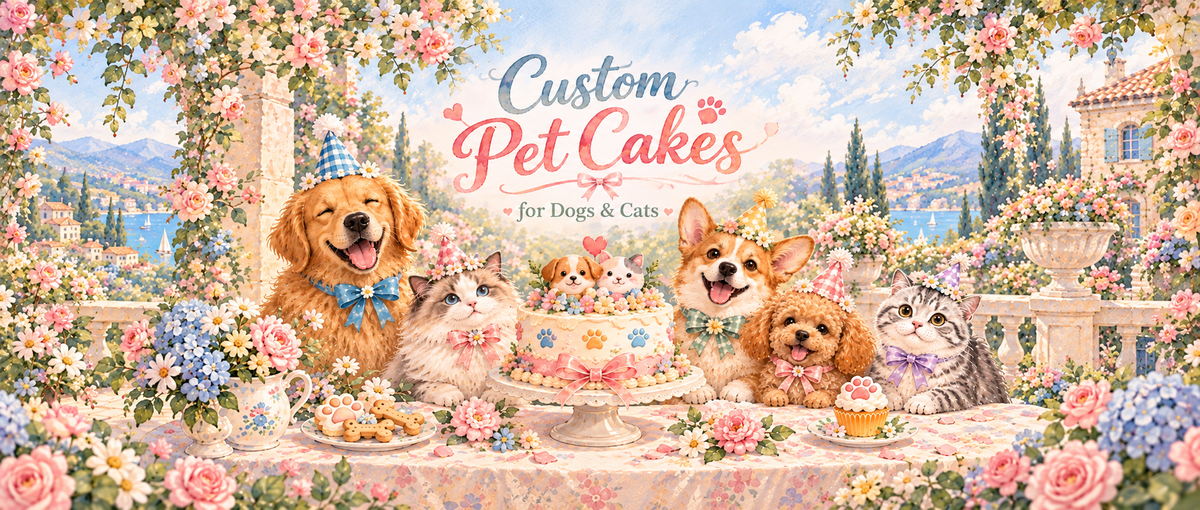 Custom pet cakes for dogs and cats homepage carousel banner