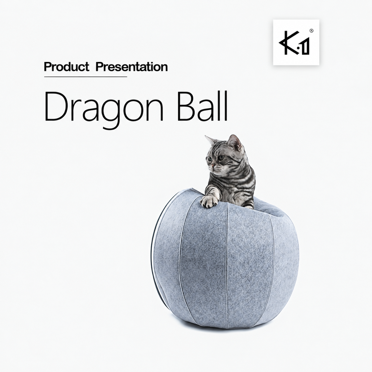 K.1 D.Ball Cat Bed product presentation, English square revision [Gallery: Detail][Revision of source 01]