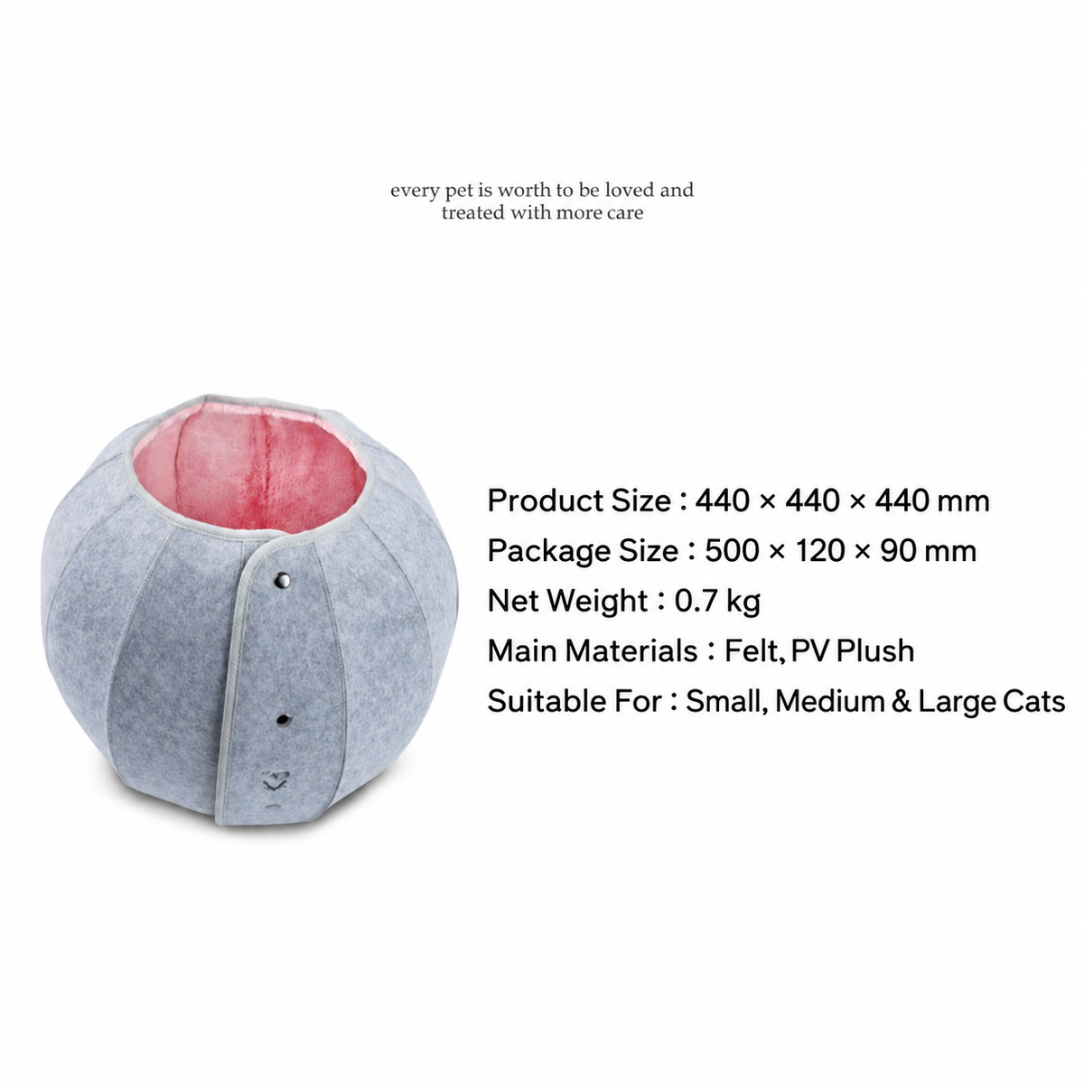 K.1 D.Ball Cat Bed product introduction, English square revision [Gallery: Detail][Revision of source 03]