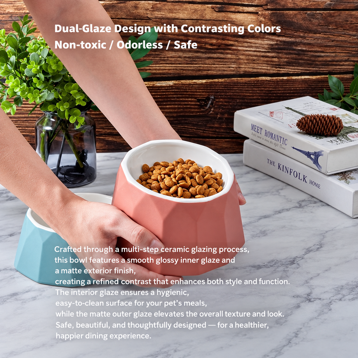 Volcano Dual-Tone Ceramic Pet Bowl | detail correction 5 | TEXT_LAYOUT_REBUILD | collection 20260919