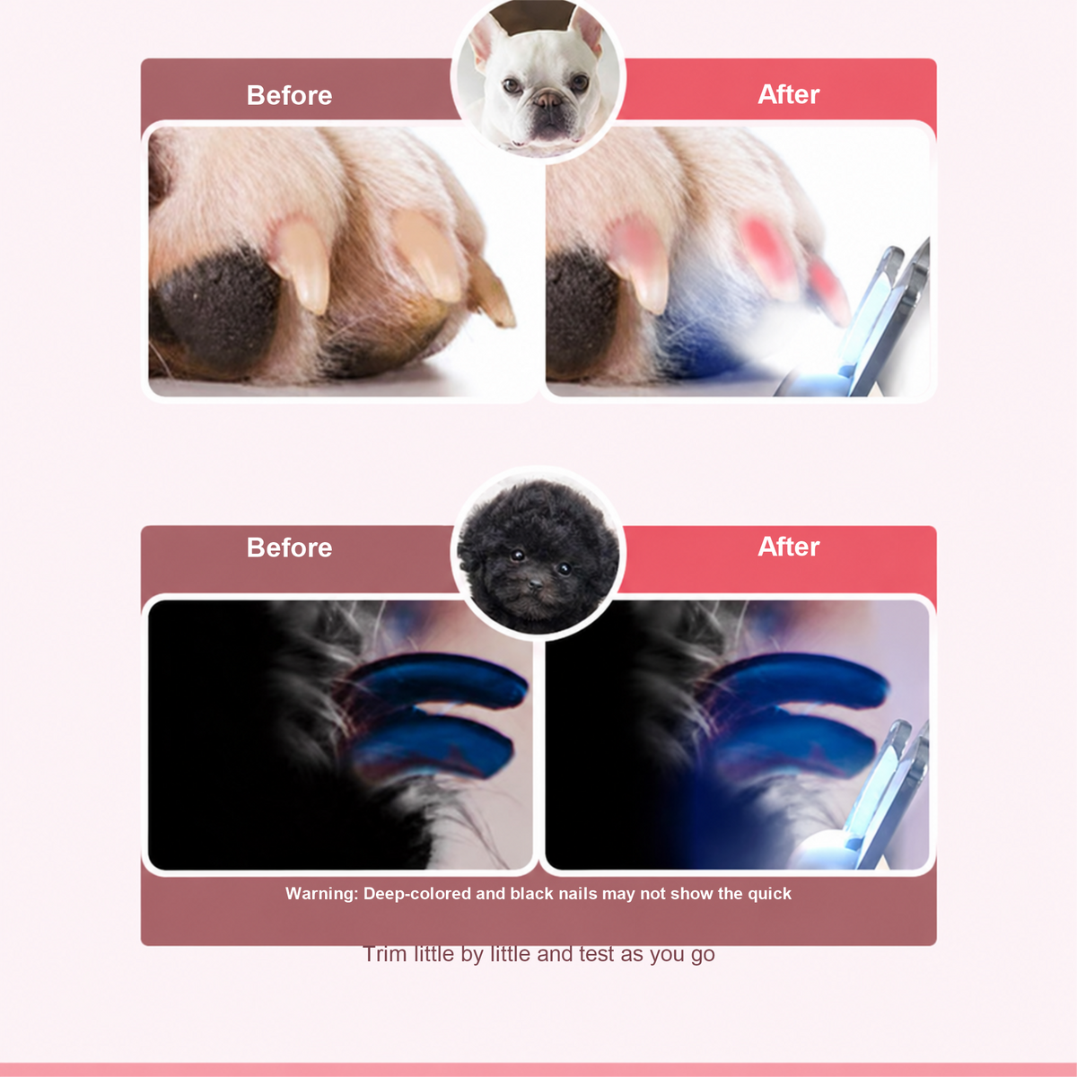 Pakeway LED pet nail clipper quick visibility comparison