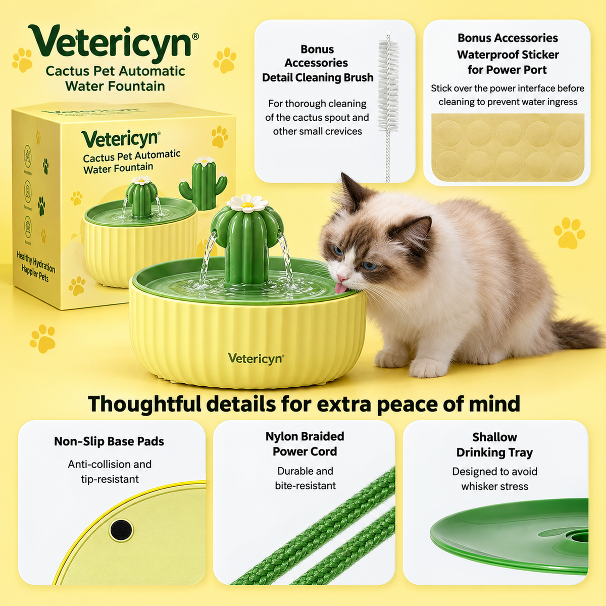 Vetericyn Cactus Pet Automatic Water Fountain | detail correction 7 | TEXT_LAYOUT_REBUILD | collection 20260919