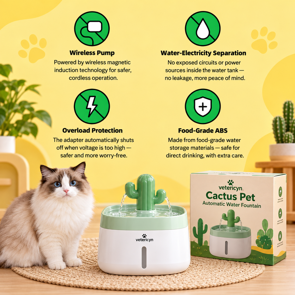 Vetericyn Cactus Pet Automatic Water Fountain | detail correction 8 | TEXT_LAYOUT_REBUILD | collection 20260919