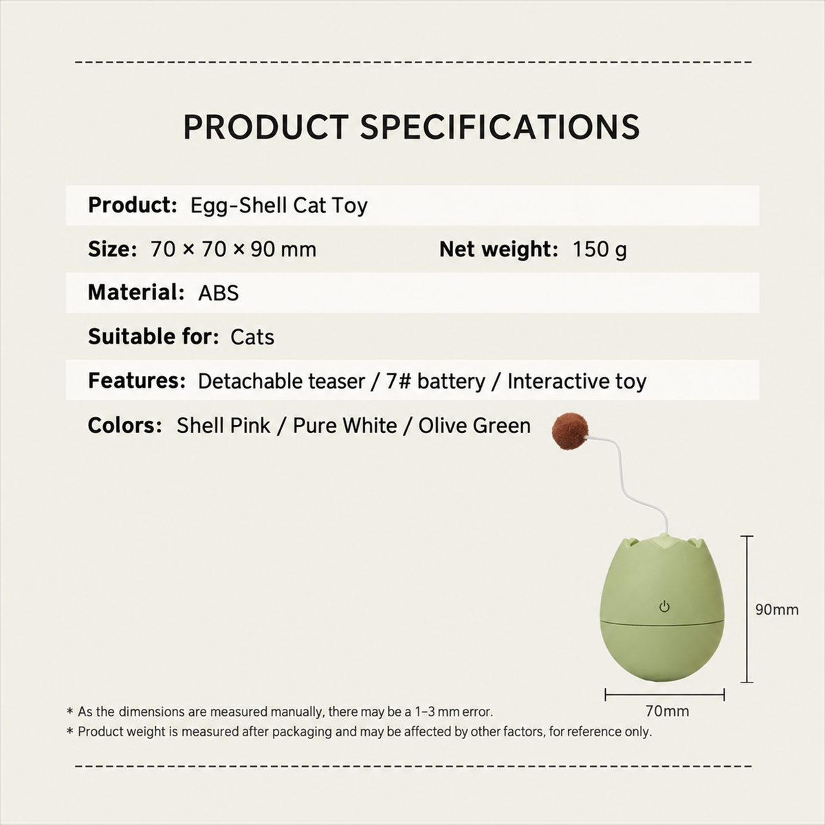 Egg-Shell Automatic Cat Toy - English detail module 8