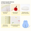 Cupcake cat house materials and comfort features in a five-panel graphic [English revision]