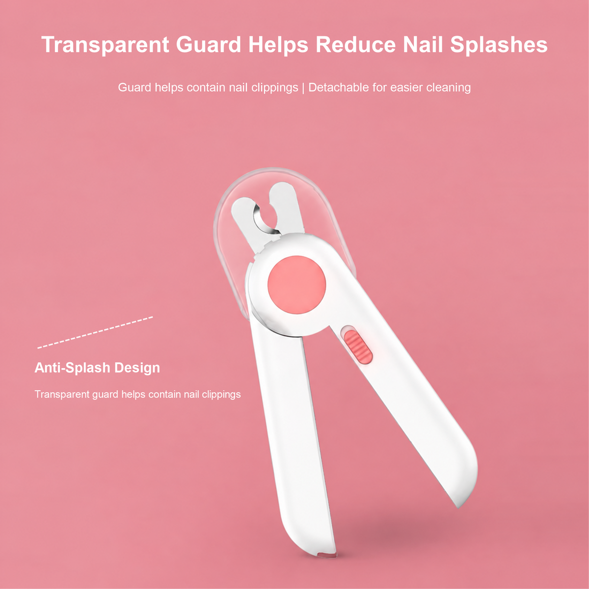 Pakeway LED pet nail clipper transparent guard detail