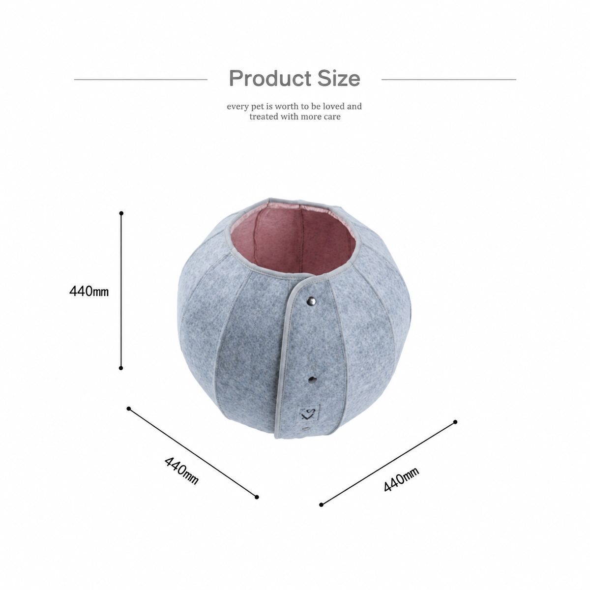K.1 D.Ball Cat Bed product size, English square revision [Gallery: Detail][Revision of source 11]