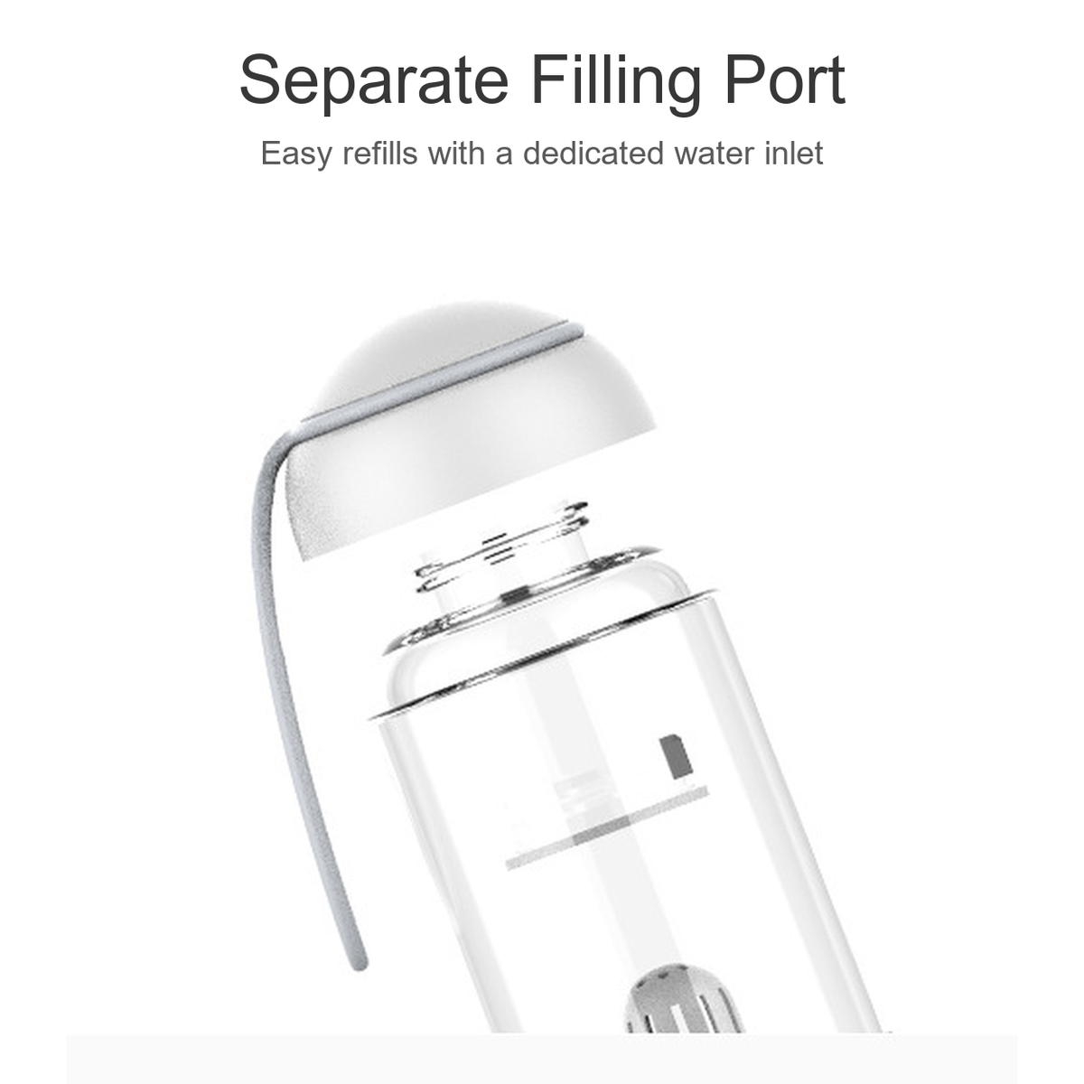 Aiwo pet travel water bottle separate filling port detail with translated heading [Gallery: Shared]