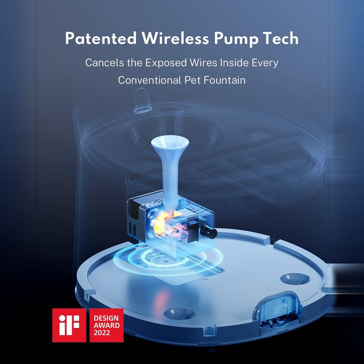 Homerunpet Cat Water Fountain - Patented Wireless Pump Tech detail | effective outpaint v2