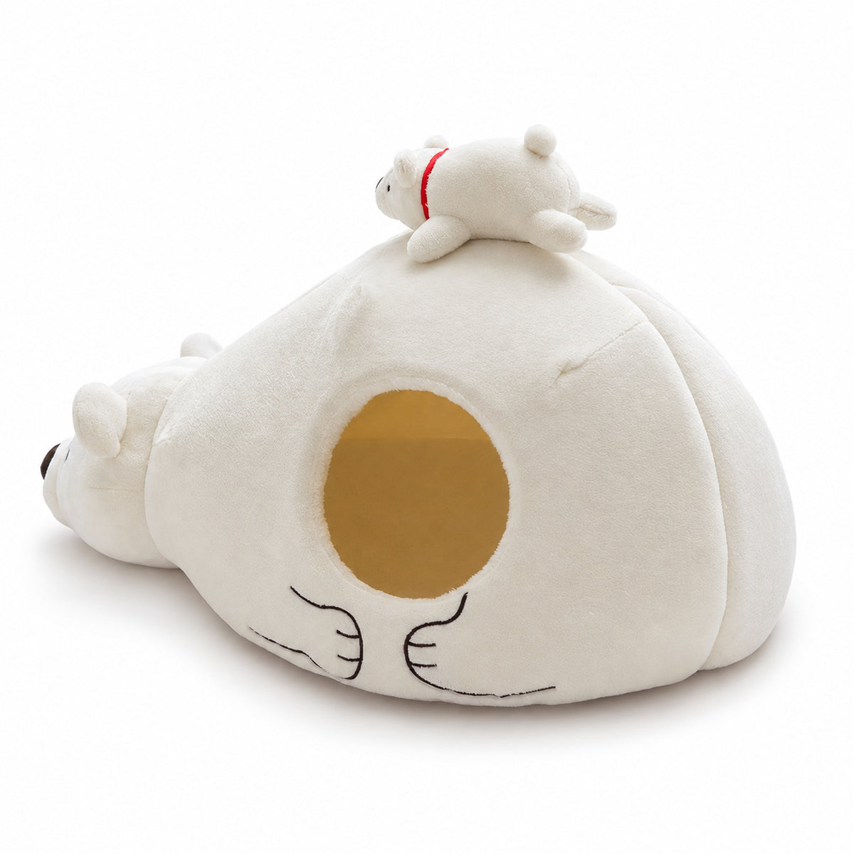 Fukufuku Polar Bear Flat Pet Bed detail image 3, square product feature view