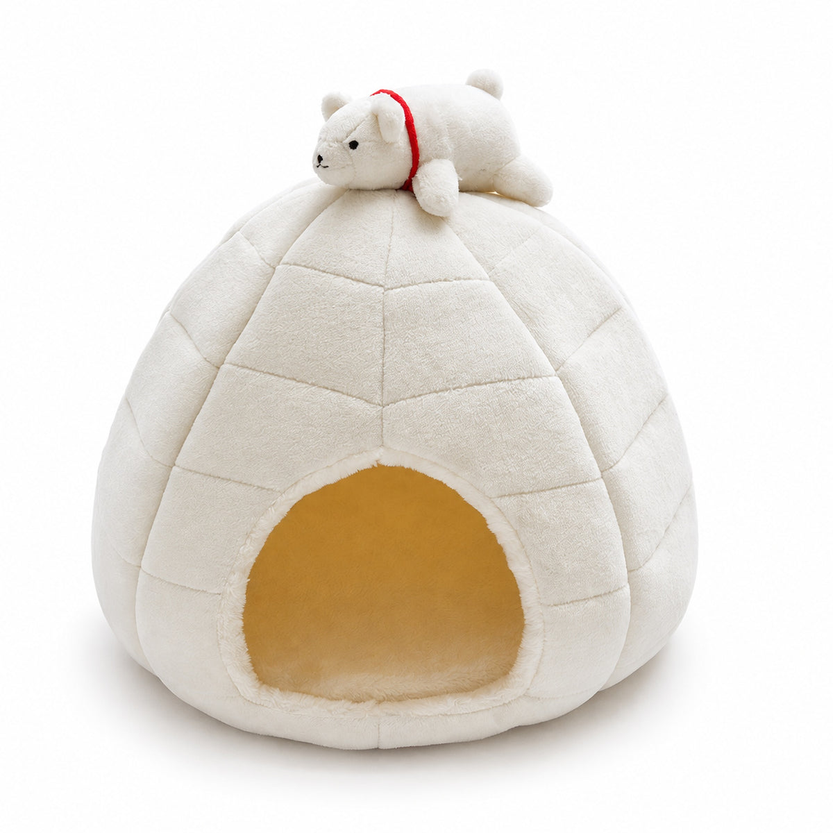 Fukufuku Polar Bear Igloo Pet Bed detail image 3, square product feature view